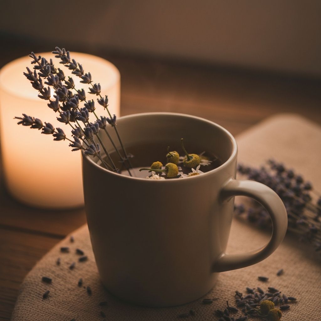 Evening wellness routine concept